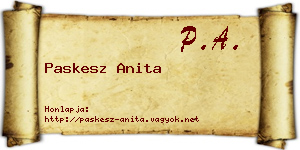 Paskesz Anita névjegykártya