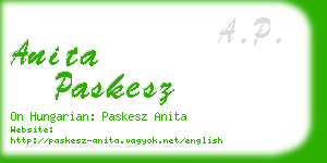 anita paskesz business card